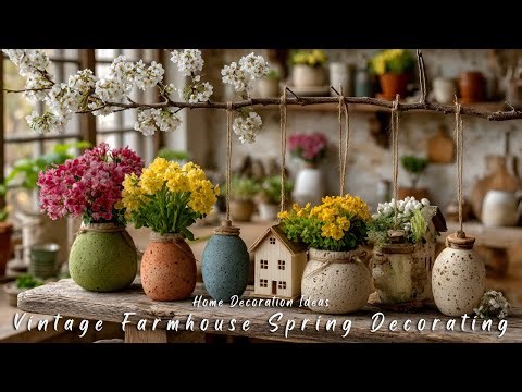 Vintage Farmhouse Spring Decorating Ideas | Handmade Rustic Ornaments for a Cozy Home
