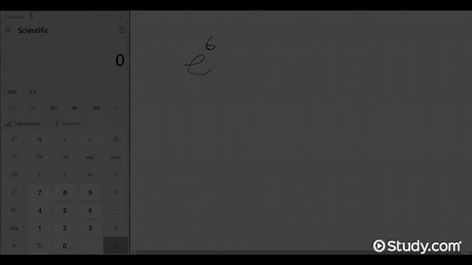 Using a Calculator to Evaluate Exponential Expressions Involving Base e | Algebra | Study.com