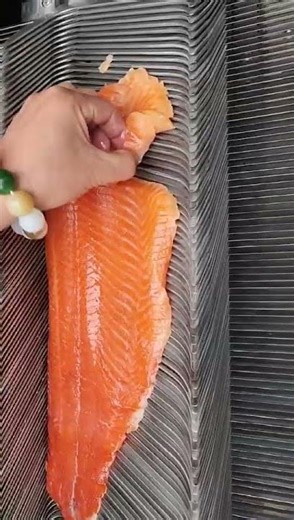 Smoked Salmon Fillet Slicing Machine #salmon #smokedsalmon #seafood
