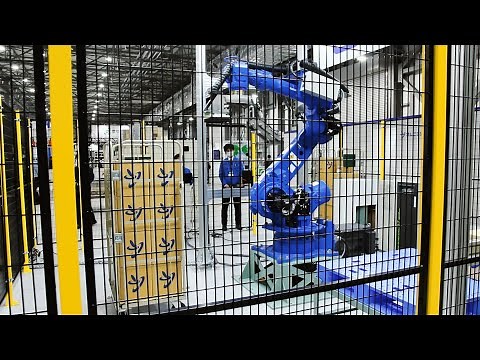 積み替えロボット / パレットからカゴ車へのリパレタイズ