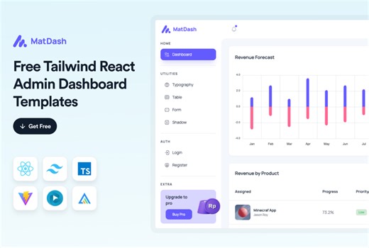 MatDash Free Tailwind React Admin Dashboard Template