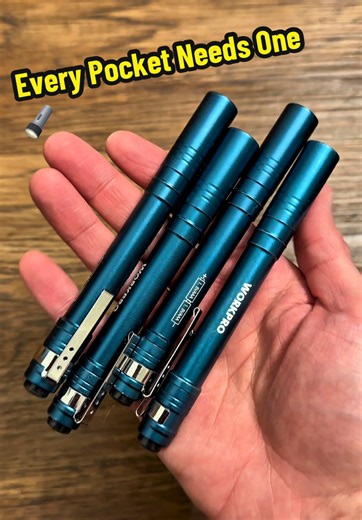 A 4-pack of lightweight aluminum pen lights with a bright LED, pocket clip, and 8 AAA batteries included. Perfect for inspections, repairs, work, and everyday carry. @GreatstarOfficialStore #penlight #flashlights #bluecollar #flashlight #tools