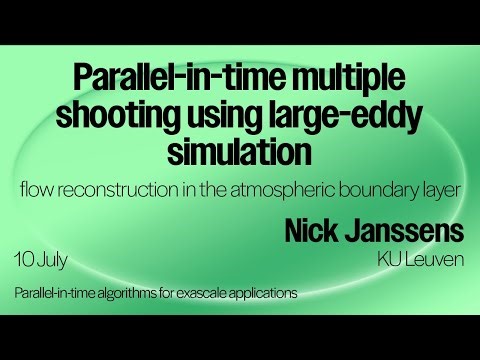 Parallel-in-time multiple shooting using large-eddy simulation for flow reconstruction