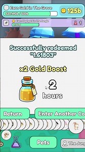 2 Hour Gold Boost for 1 week #roblox #collectallpets #code