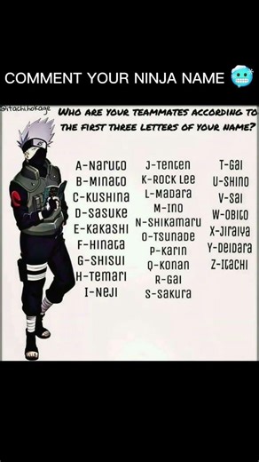 Find Your ninja Name 🏴‍☠️ | Naruto Anime Challenge #shorts