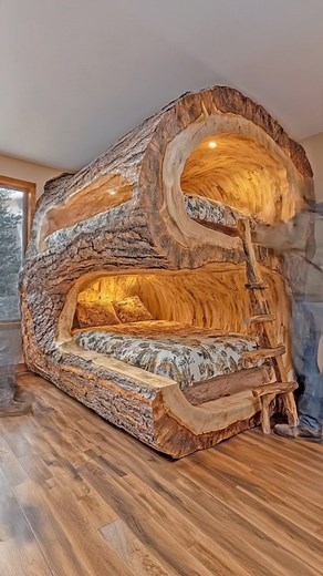 868K views · 4.2K reactions | Incredible bunk bed made from a giant log! 勞 | Odditymall | Facebook