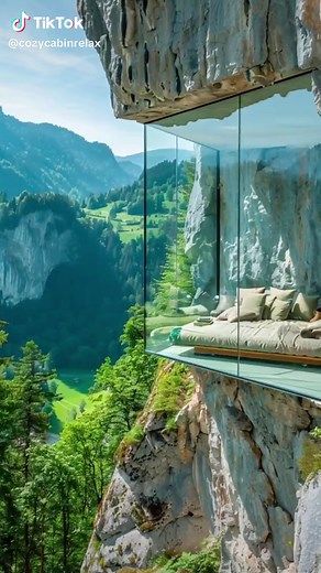 Cozy Cliffside Glass House in Switzerland