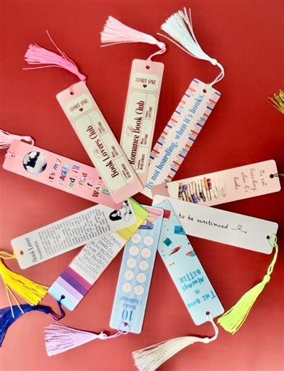 4 Heart & Literary Themed Bookmarks With Tassels| Galentine’s Day Gift | Unique Book Club Present | 10 Vibrant Aesthetic Styles - Etsy