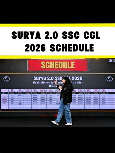 Surya 2.0 SSC CGL 2026 Schedule #shorts #sscwallah #ssccgl2026 #ssccglbatch