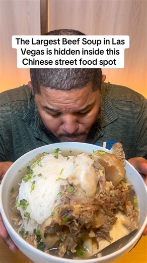 Brandon Johnson on Instagram: "The Biggest Beef Soup in Las Vegas hidden inside a street food spot! @haochi.lasvegas #lasvegas #vegas #foodreview #chinesefood #brandonfromvegas"