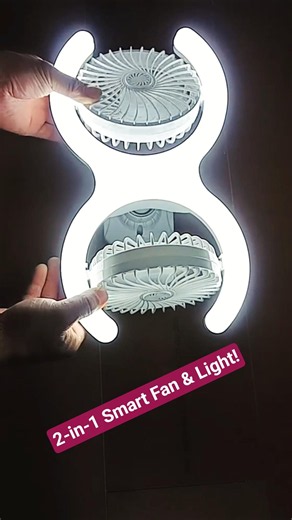 2-in-1 Ceiling Socket Fan with LED Light 🤯 Remote Control Smart Fan #shorts