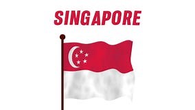 Singapore Animated Video Raising the Flag, Introduction of the Country Name and Flag 4K Resolution Stock Footage - Video of crescent, creativity: 302203894