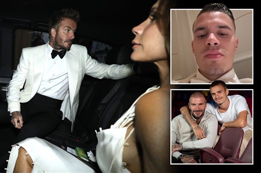 Romeo Beckham delivers speech at dad David's 50th bash - after Brooklyn's snub