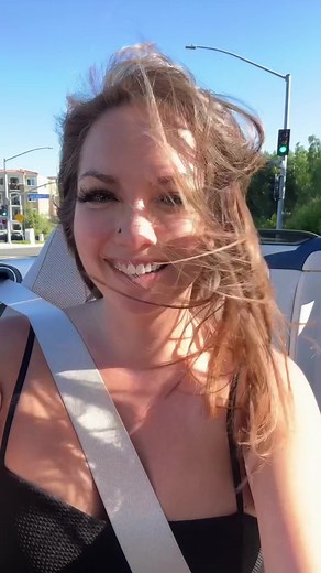 When growing out your hair is a hazard for your new convertible😆 #hazard #convertible #socal