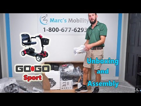 ‪@PrideMobility‬ Pride Go-Go Sport Travel Scooter 4 Wheel - S74 - Unboxing and Assembly