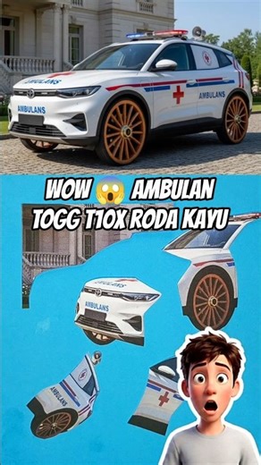 Subhanallah!! Mobil ambulan TOGG T10X roda kayu 😱 #shorts