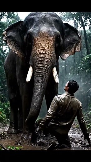 Elephant Saves Man from Falling Tree in the Forest