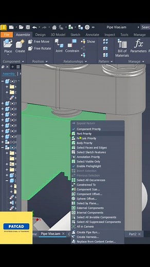 Video 3: Ê TÔ KẸP ỐNG - Vẽ chi tiết P3 #inventor #cơkhí #3d #tutorial | PAT CAD | Facebook