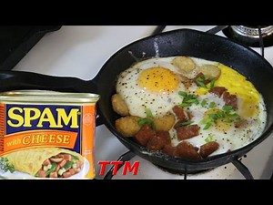 Spam and Eggs Cooked in the Toaster Oven~Spam with Cheese Review