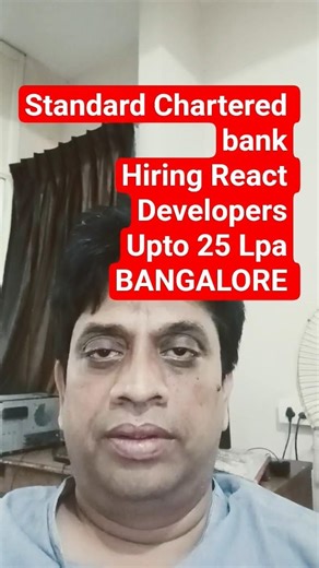 Standard Chartered Bank Developer Job 2026 | React JS | Bangalore