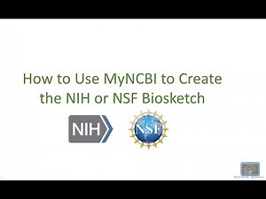 How to Create Your Biosketch Using MyNCBI