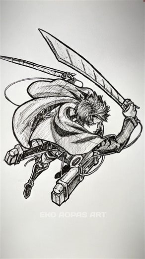 Speed drawing stick man Levi Ackerman #drawing #anime #art #shorts #attackontitanedit #erenyeager