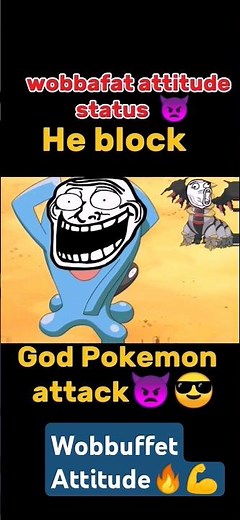 Wobbuffet Attitude Status 😎👿||wobbuffet x troll face|| #pokemon #shorts