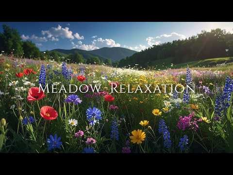 Birds Singing and Chirping in Flowery Meadow with Soft Breeze, Crickets, and Cuckoo