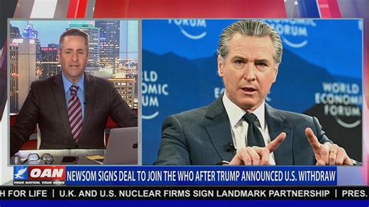 California Governor Newsom inks a deal to join the WHO. Watch OAN Live here: https://live.oann.com/home.ktv?utm_source=socials&utm_medium=social media&utm_campaign=fb | One America News Network
