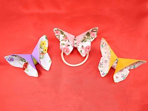 How To Make Fabric Butterflies In Minutes / Origami Fabric Tutorial ⋆ Hello Sewing
