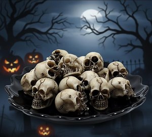 Mini Skull Head Figurines: Halloween Terrarium & Fairy Garden Decor - Etsy