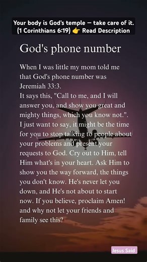 God’s Phone Number ☎️ Jeremiah 33:3 | Call to Him & Watch Miracles Happen #faith #jesus #gospel #god