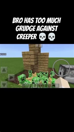 bro has too much grudge against creeper💀💀💀💀💀 #minecraft
