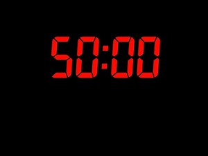 50 Minute Countdown Timer ⏱️ | Clean Red Digital Display | Focus, Study & Work Timer (No Ads)