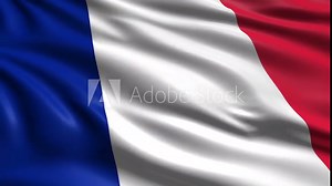 flag of France with fabric structure; looping