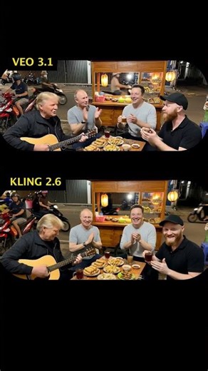 Street Food Night Rendered: Deep Dive Comparison of VEO 3.1 and KLING 2.6 Quality.