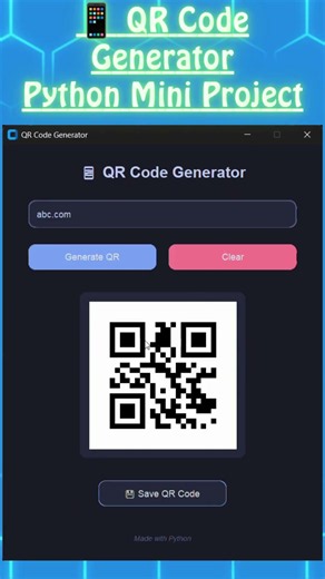 I Built a QR Code Generator in Python That Creates QR Codes Instantly 🚀 #shorts #python #qrcode