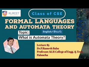 3 CSE FLAT/TOC: FINITE AUTOMATA INTRODUCTION. WHY FINITE AUTOMATA:Dr.P.Ramesh Babu,Professor CSE