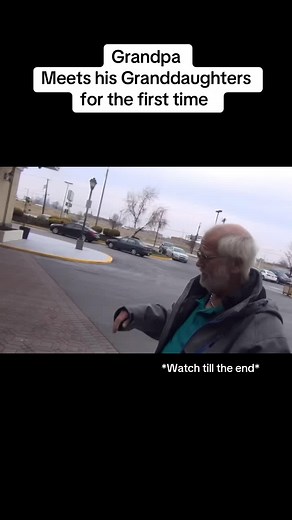 Grandpa Meets His Granddaughters for the First Time