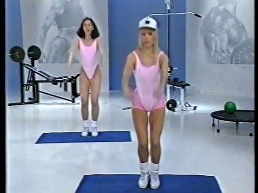 外国健身-Au-90s-aerobic oz - pink thong leotard