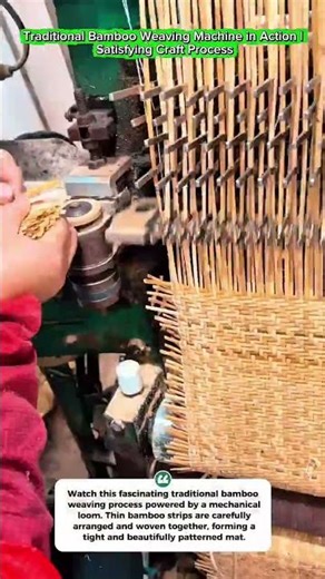 Traditional Bamboo Weaving Machine in Action | Satisfying Craft Process