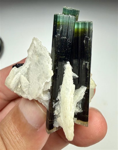 DT Green Cap Tourmaline Crystal Cluster With Cleavelandite – Astak Nala, Skardu, Pakistan - Etsy