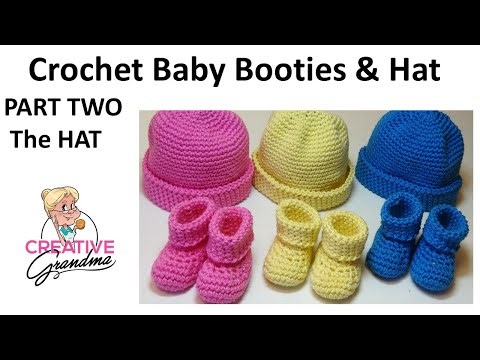Newborn Baby Booties and Hat - Crochet Tutorial PART 2 The Hat