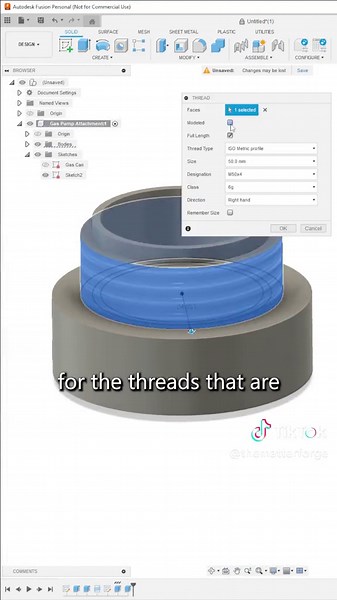 Designing a Threaded Gas Pump Adapter