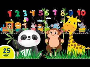 Baby Sensory Zoo Animals Adventure | Learn Numbers 1 to 10 | High Contrast Video for Baby with Music