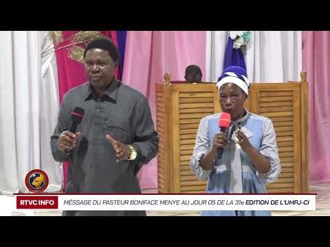 RTVC INFO - SUMMARY OF PASTOR BONIFACE MENYE'S MESSAGE ON DAY 5 OF THE 31ST EDITION OF UMPJ-CI