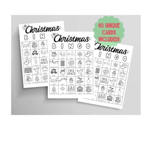 Christmas Bingo for Kids - LDS Primary Bingo - Christian Youth Game - 40 Unique Cards & Calling Cards Included - Etsy