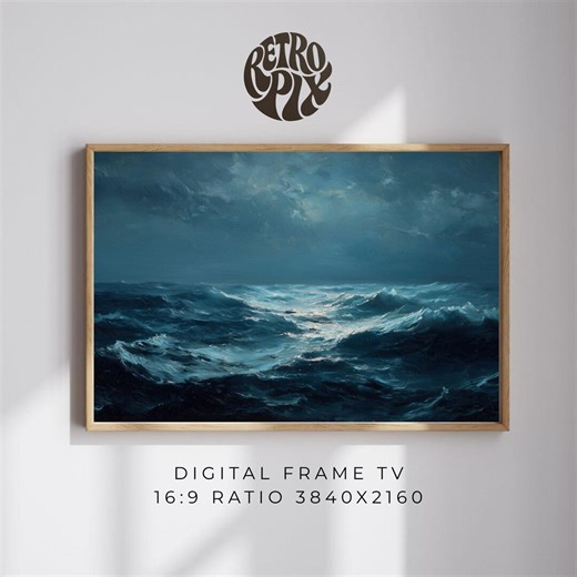 Vintage Deer Raven Frame TV Art Wildlife Ink Drawing Antique Style Animal Painting Display - Etsy