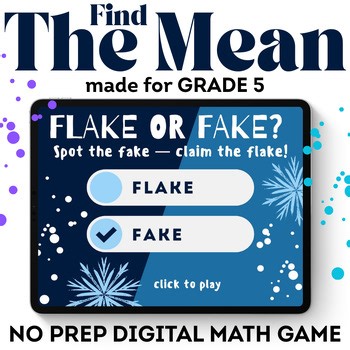 Finding the Mean Winter Math Challenge Holiday Activities 5th Grade Statistics