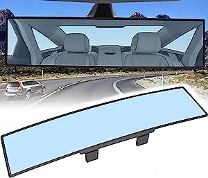 AUTOXBERT Wide Angle Rear View Mirror 270MM, 11IN Panoramic Car Rearview Mirror Convex Clip-on Anti Glare Universal For Car Suv Trucks Vehicles